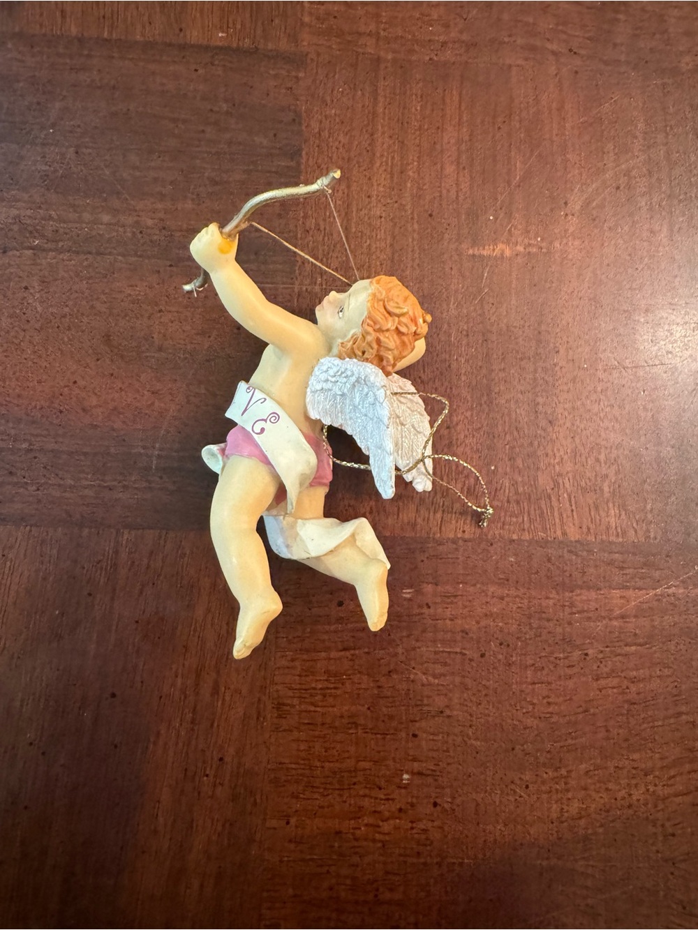 Vintage Flying Cupid Cherub with Bow and Arrow Christmas Tree Ornament